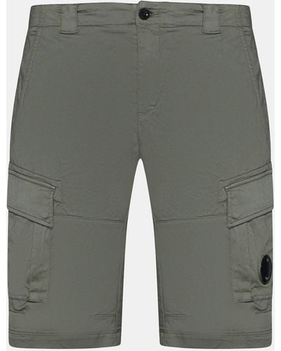 C.P. Company Stretch Cotton Cargo Shorts - Gray