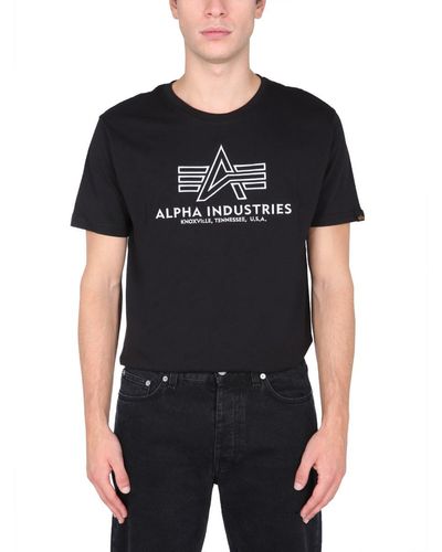 Alpha Industries T-Shirt With Embroidered Logo - Black