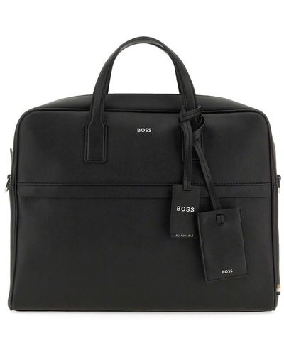 BOSS Document Bag With Logo - Black