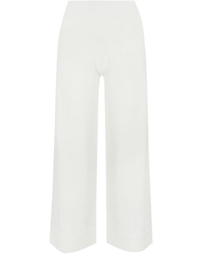Liviana Conti Stretch Viscose Trousers - White