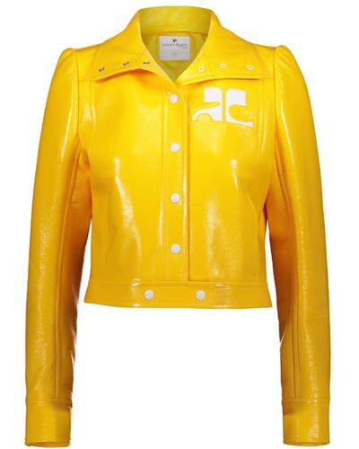 Courreges Iconic Vinyl Jacket Clothing - Yellow