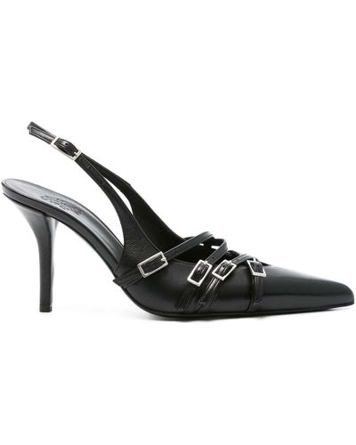 Gia Borghini Calf Leather Phoebe Court Shoes - Black