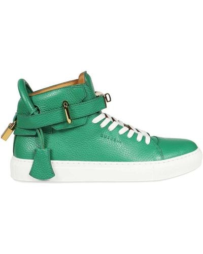 Buscemi Leather High-Top Sneakers - Green