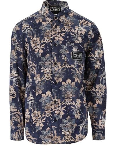 Versace Tapestry Blue Patterned Shirt