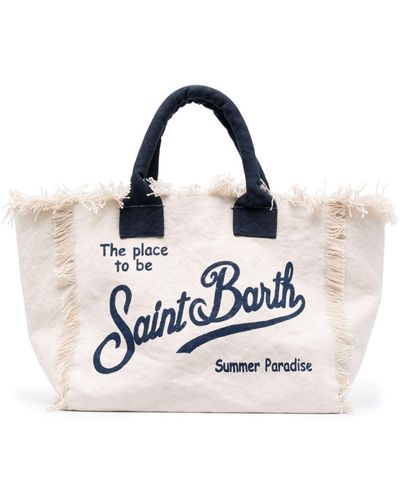 Mc2 Saint Barth Vanity Canvas Beach Bag - White