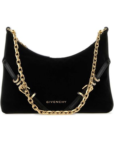 Givenchy Velvet Voyou Party Shoulder Bag - Black