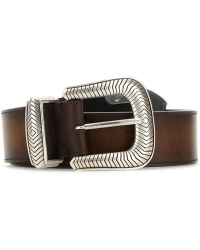 KATE CATE Leather Tex Mex Belt - Brown