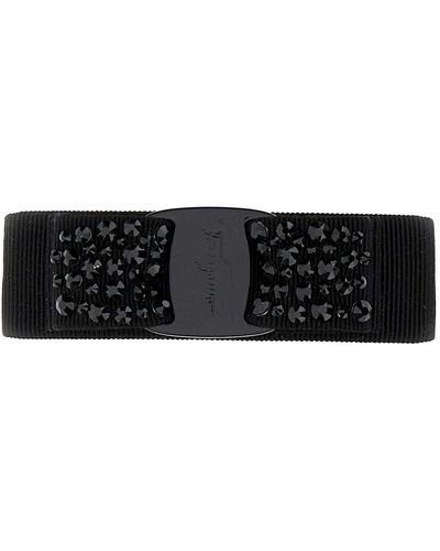 Ferragamo Black Fabric Hair Clip