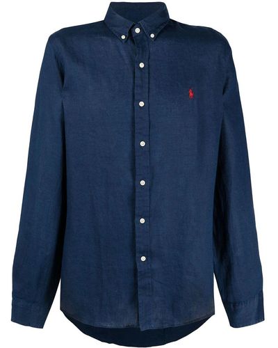 Polo Ralph Lauren Linen Button Down Shirt - Blue