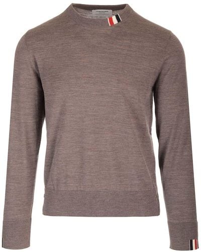 Thom Browne Relaxed-fit Crew Neck Pullover - Brown