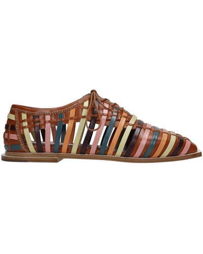 Zimmermann Lace Up Shoes In Leather - Multicolor