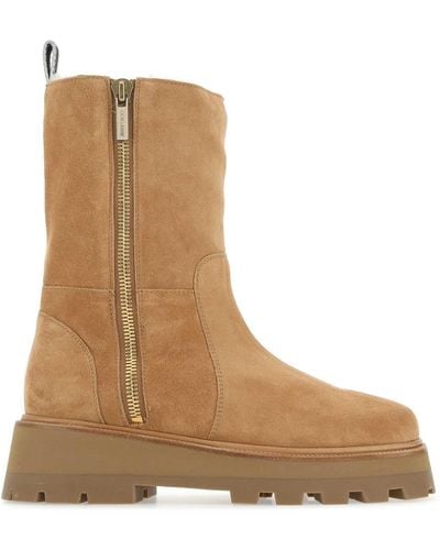 Jimmy Choo Camel Suede Bayu Ankle Boots - Brown