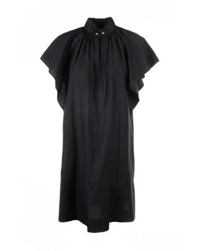 Max Mara Studio Ruffled Short-sleeved Dress - Black