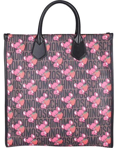 Moschino Illustrated Animals Shopping Bag - Brown
