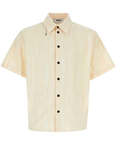 MSGM Cream Cotton Shirt - White