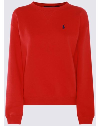 Polo Ralph Lauren Red And Blue Cotton Blend Sweatshirt