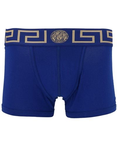 Versace Greca Border Boxer Briefs - Blue