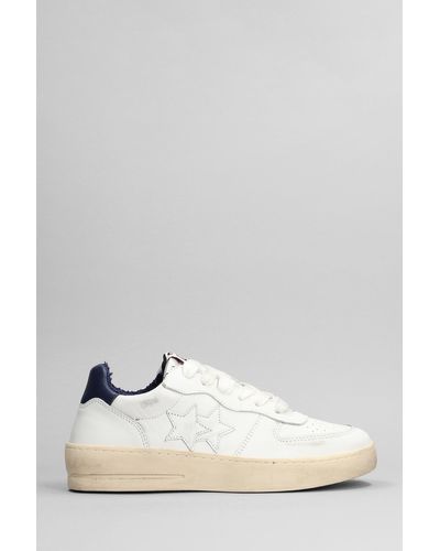 2Star Padel Star Sneakers In White Leather