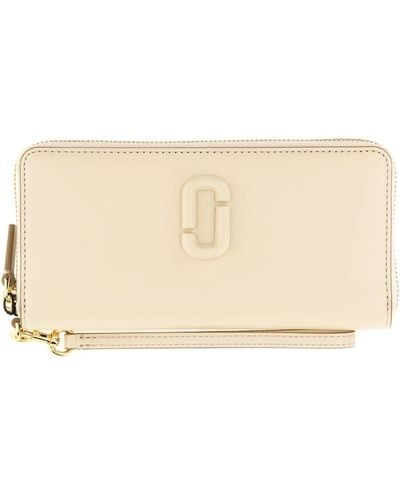 Marc Jacobs Continental Wallet With Logo - Natural