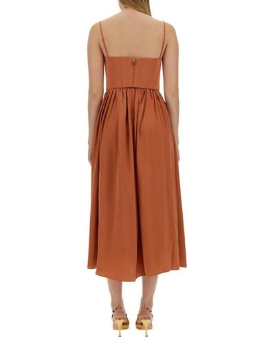 Zimmermann Dress With Corset - Brown