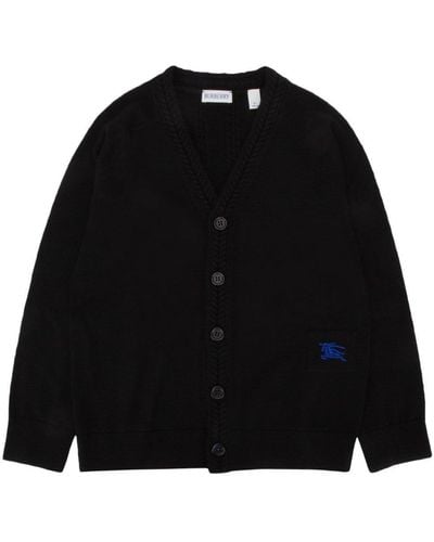 Burberry Ekd Patch Knitted Cardigan - Black