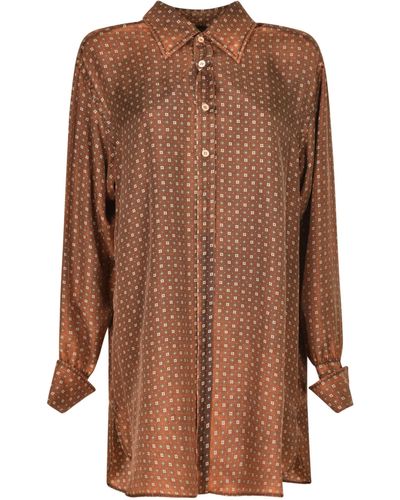 Maison Margiela All-over Printed Oversize Shirt - Brown