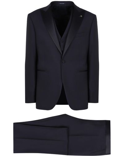 Tagliatore Three-Piece Wool Suit - Blue