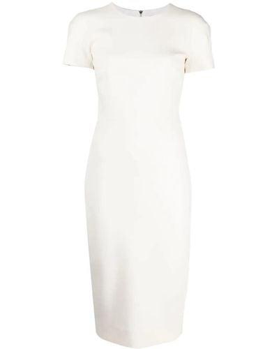 Victoria Beckham Crepe Midi Dress - White