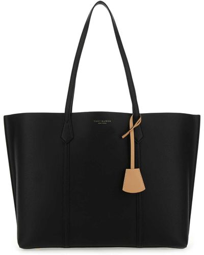 Tory Burch Leather Perry Shopping Bag - Black