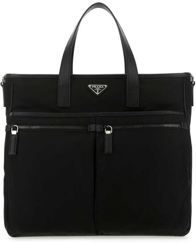 Prada Logo Tote Bag - Black