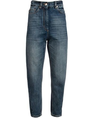 Brunello Cucinelli High-waist Tapered Jeans - Blue