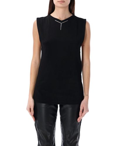 Y. Project T Chrome Tank Top - Black