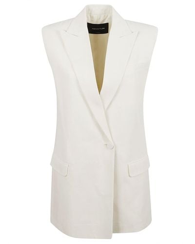 Fabiana Filippi Cloth Double/Breasted Sleeveless Blazer - White