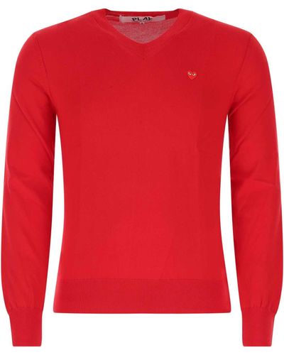 COMME DES GARÇONS PLAY Cotton Sweater - Red