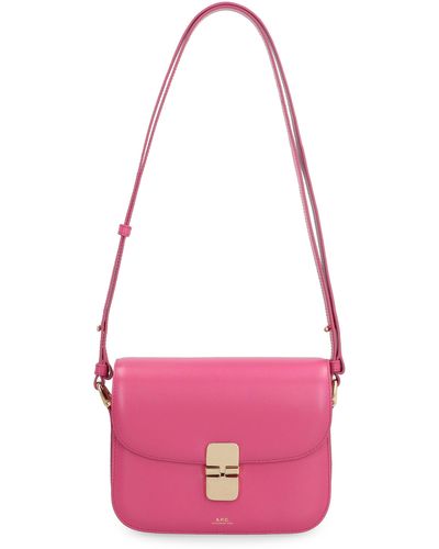 A.P.C. Grace Leather Crossbody Bag - Pink