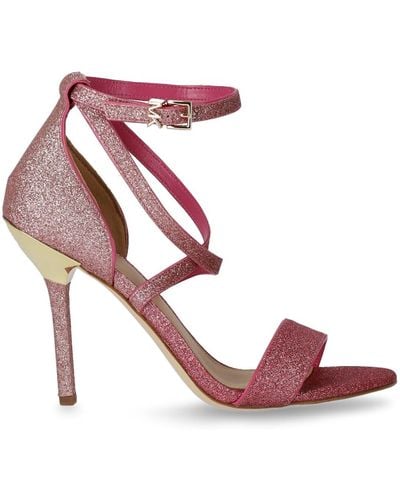 Michael Kors Astrid Glitter Fuchsia Heeled Sandal - Pink