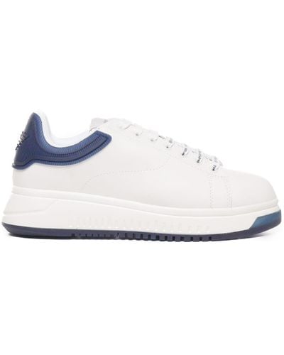 Emporio Armani Trainers With Contrasting Rivet - White