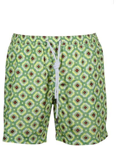 Barba Napoli Swim Printed Short - Green