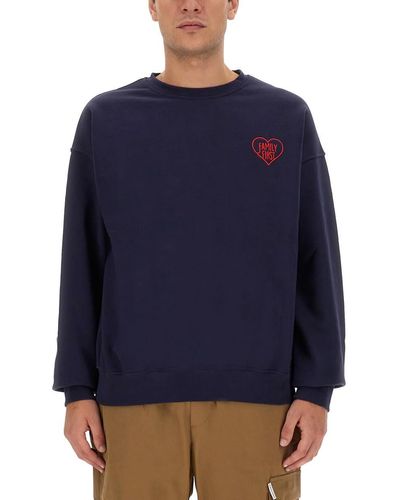 FAMILY FIRST Sweatshirt With Logo - Blue