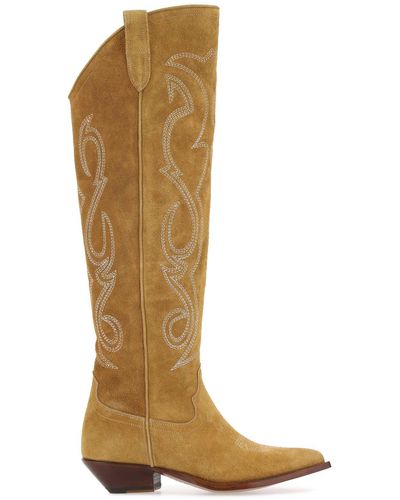 Sonora Boots Camel Suede Hermosillo Boots - Brown