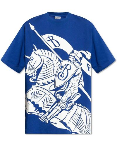 Burberry Printed T-shirt, - Blue