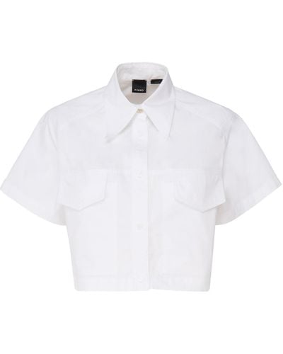 Pinko Cotton Crop Shirt - White