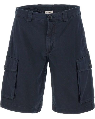 Woolrich Cargo Cotton Shorts - Blue