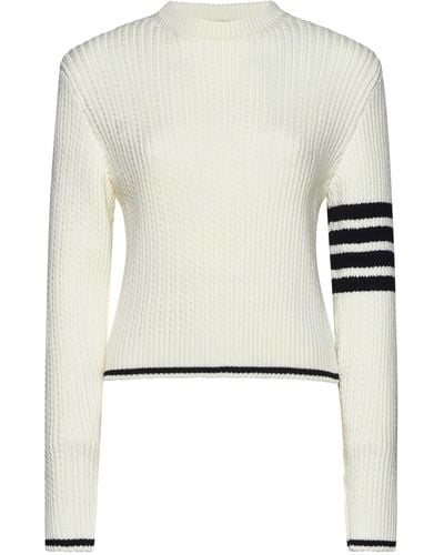 Thom Browne Cable-knit 4-bar Wool Cropped Jumper - White
