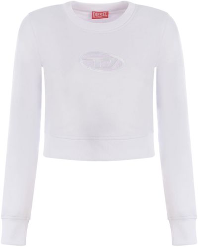DIESEL Sweatshirt F-slimmy-od In Fleece Cotton - White