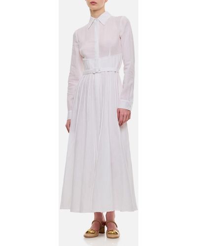 Gabriela Hearst Dewi Midi Cotton Dress - White