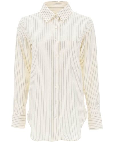 Closed Striped Cotton Wool Shirt - White
