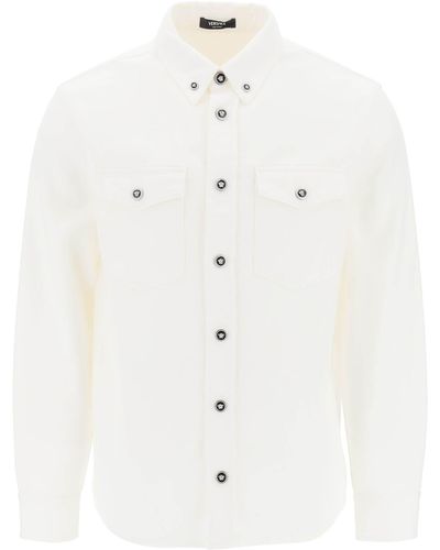 Versace Medusa Denim Overshirt - White