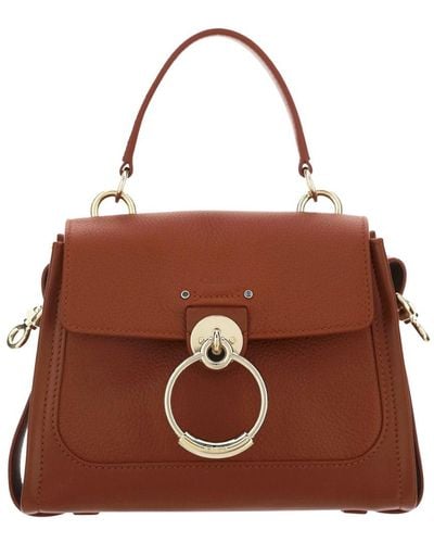Chloé Elegant Sepia Calfskin Shoulder Handbag - Brown