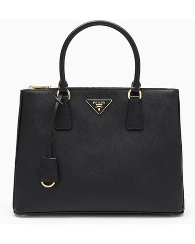 Prada Galleria Large Double Zip Executive Top Handle Tote in Nero Saffiano  Lux - SOLD